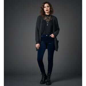 Well Worn Velvet Pants Womens 10 Whimsigoth Casual Work Tapered Stretch Retro